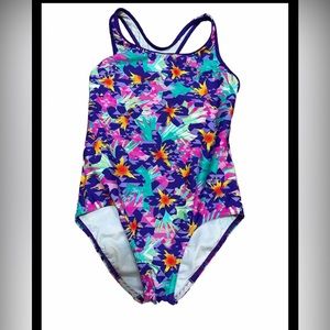 Speedo Girls One Piece Bathing Suit Brightly Colored racerback size 12